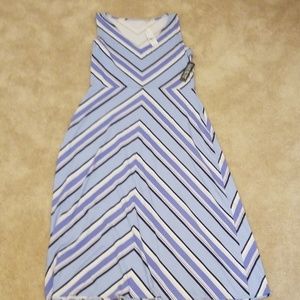 Dress...stripped light blue, dark blue and white;